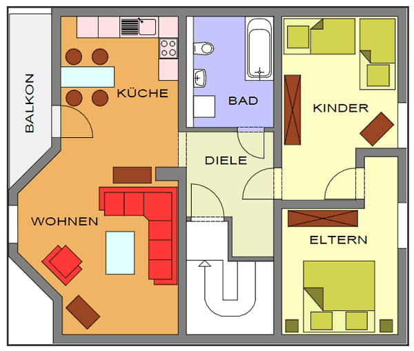 Grundriss der Ferienwohnung Trondheim