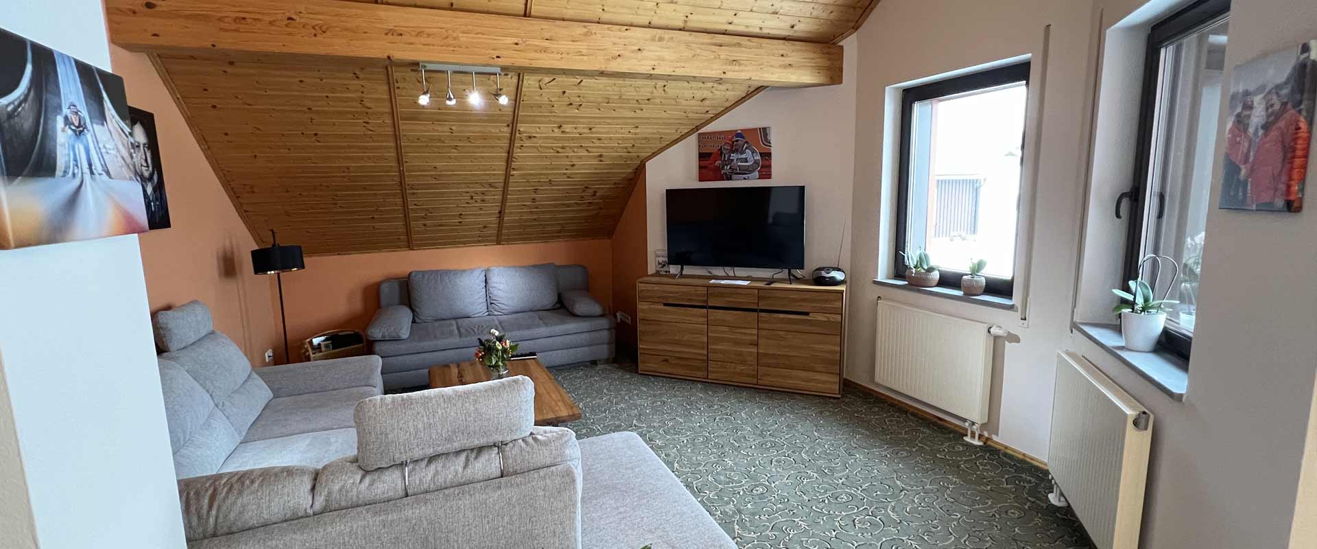 Wohnzimmer der Ferienwohnung Trondheim